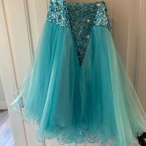 XS/S DAMAS blue formal strapless dress